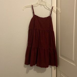 Burgundy babydoll dress